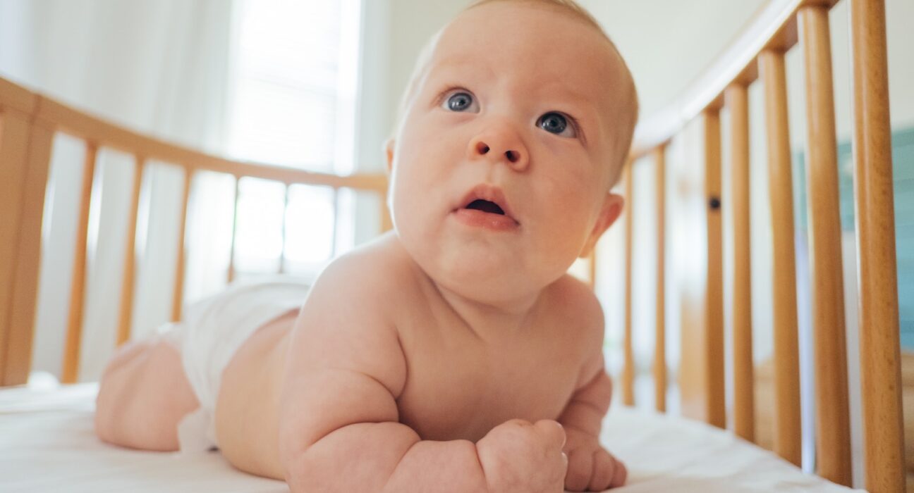 baby inside crib