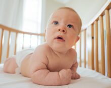 baby inside crib